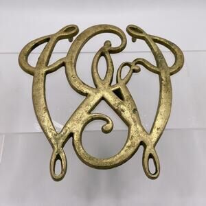 Vintage George Washington Cipher Trivet VA Metalcrafters Brass Colonial
